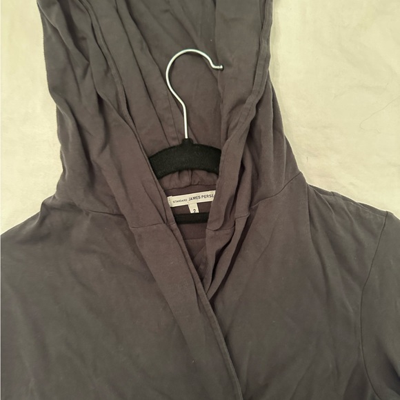 James Perse Faux Wrap Snap Button Cardigan Grey Size 2 - Small - Picture 3 of 3